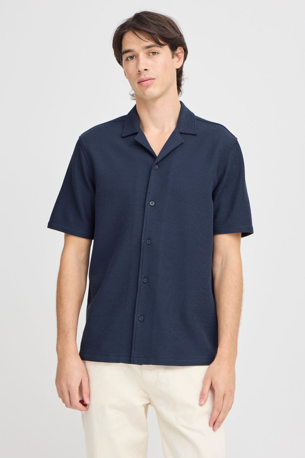 Stickad Skjorta - Navy