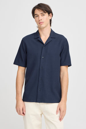 Stickad Skjorta - Navy