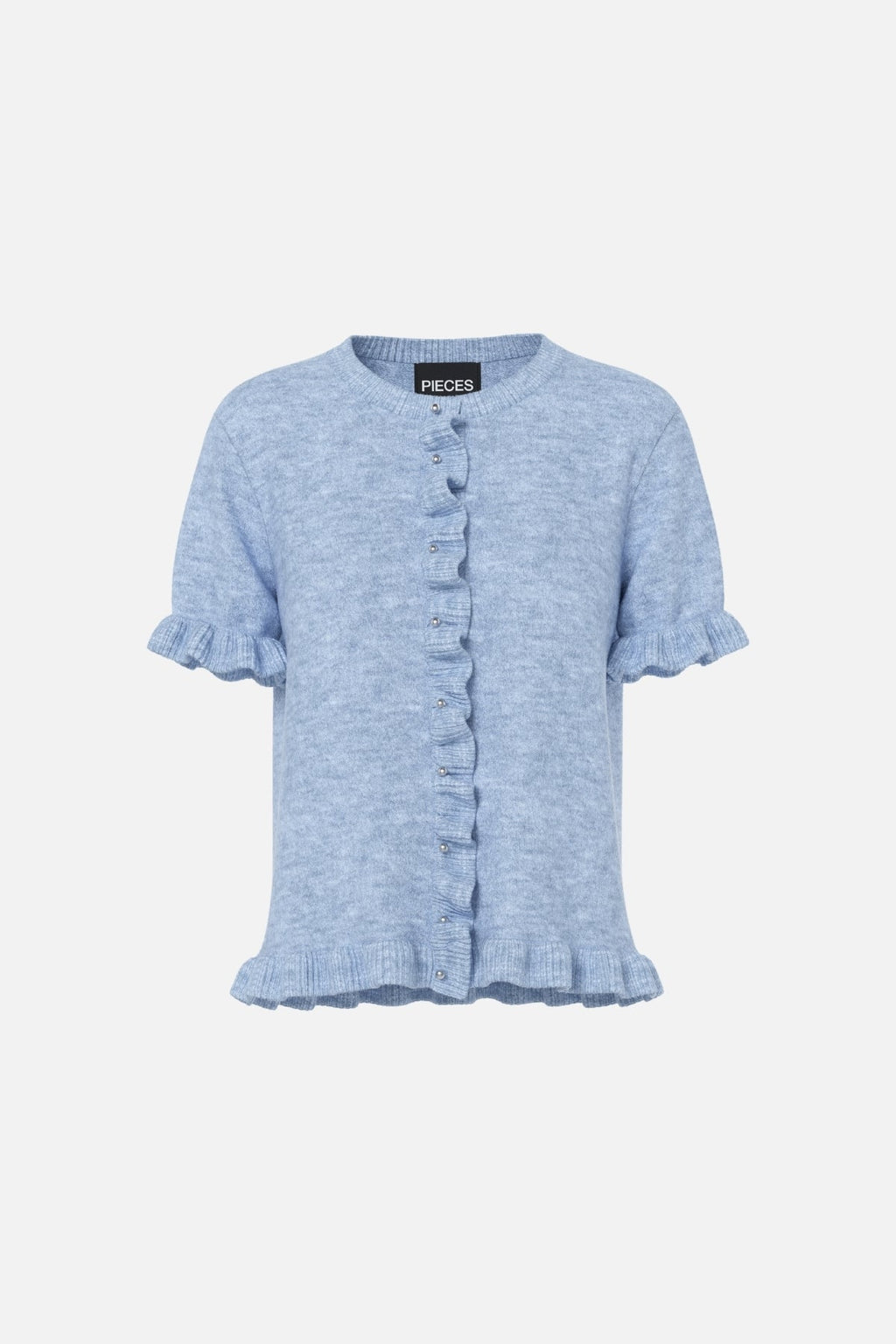 Lydia Volangstickad Kofta - Cashmere Blue