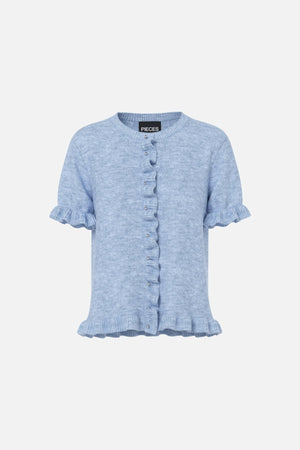 Lydia Volangstickad Kofta - Cashmere Blue