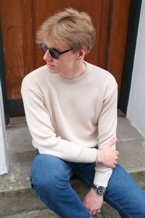 Crewneck Knit Sweater - Ljusbeige