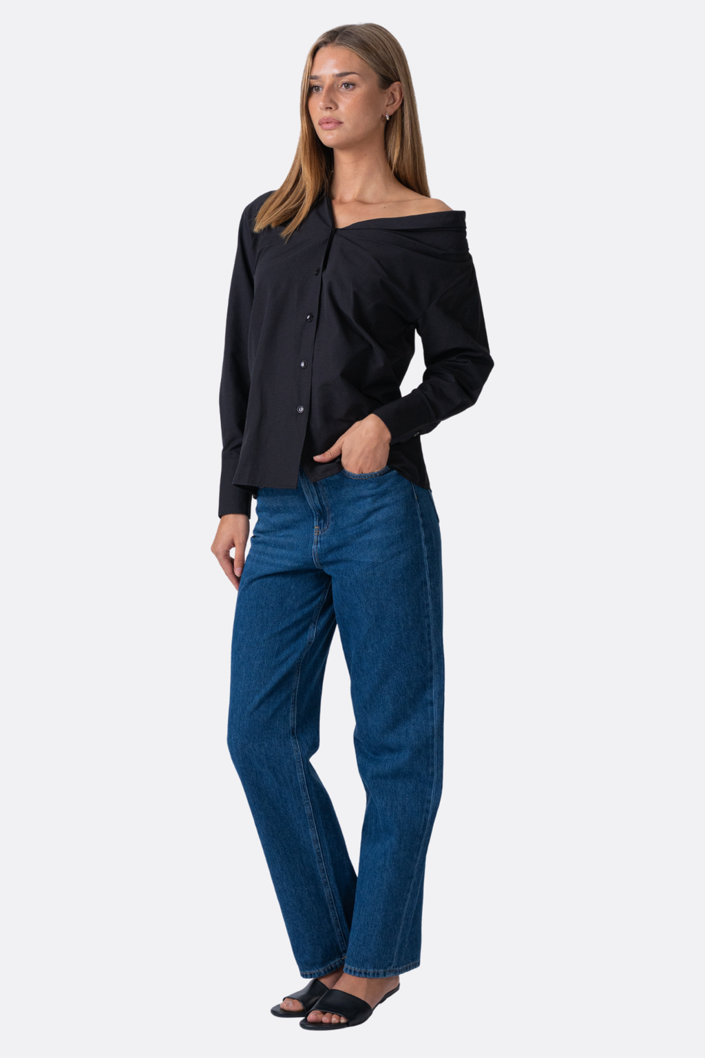 Serena Oversized Skjorta - Svart