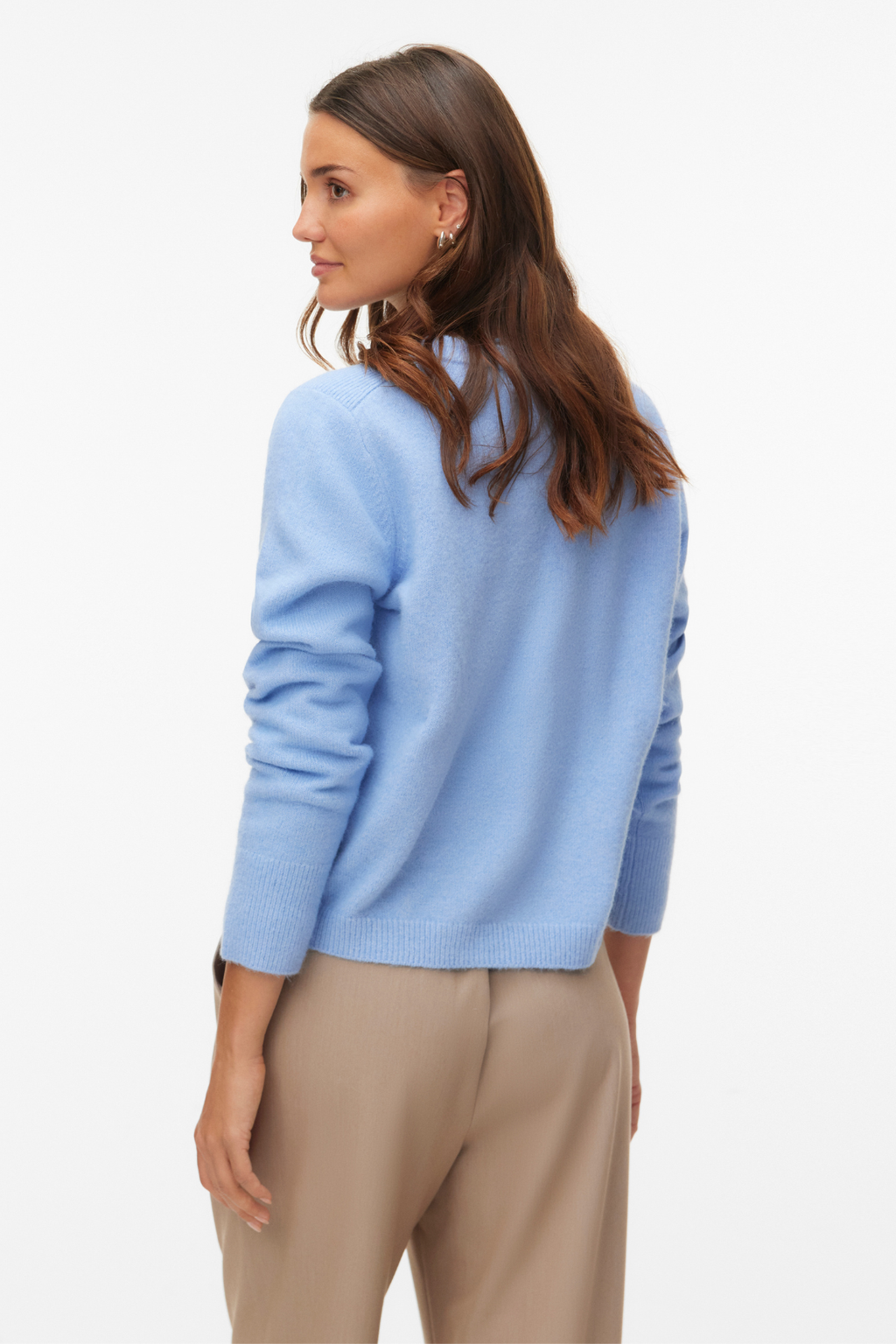 Fiona Kort Knapp-cardigan - Brunnera Blue Melange