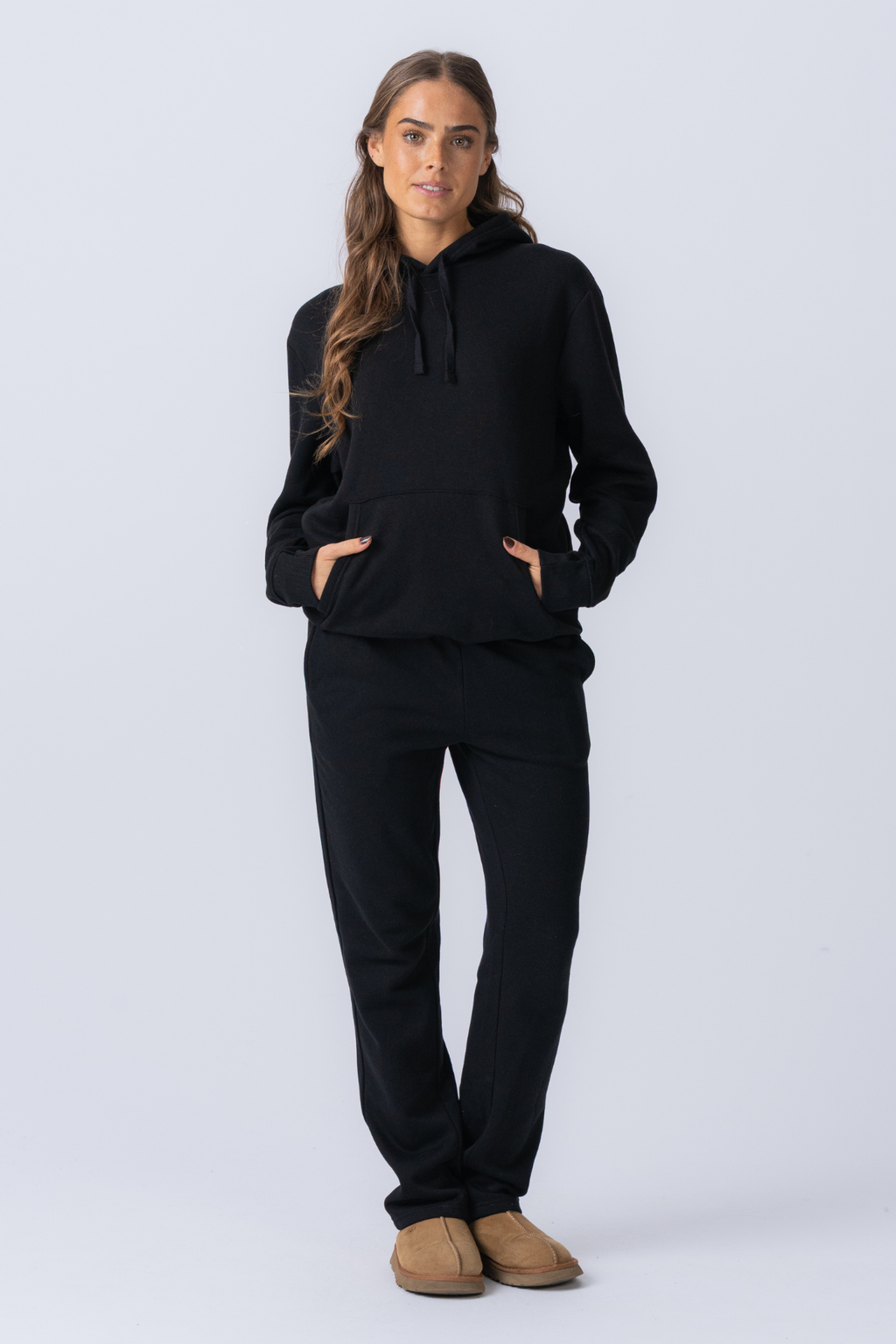Essential Hoodie Sweatset för Kvinna - Svart