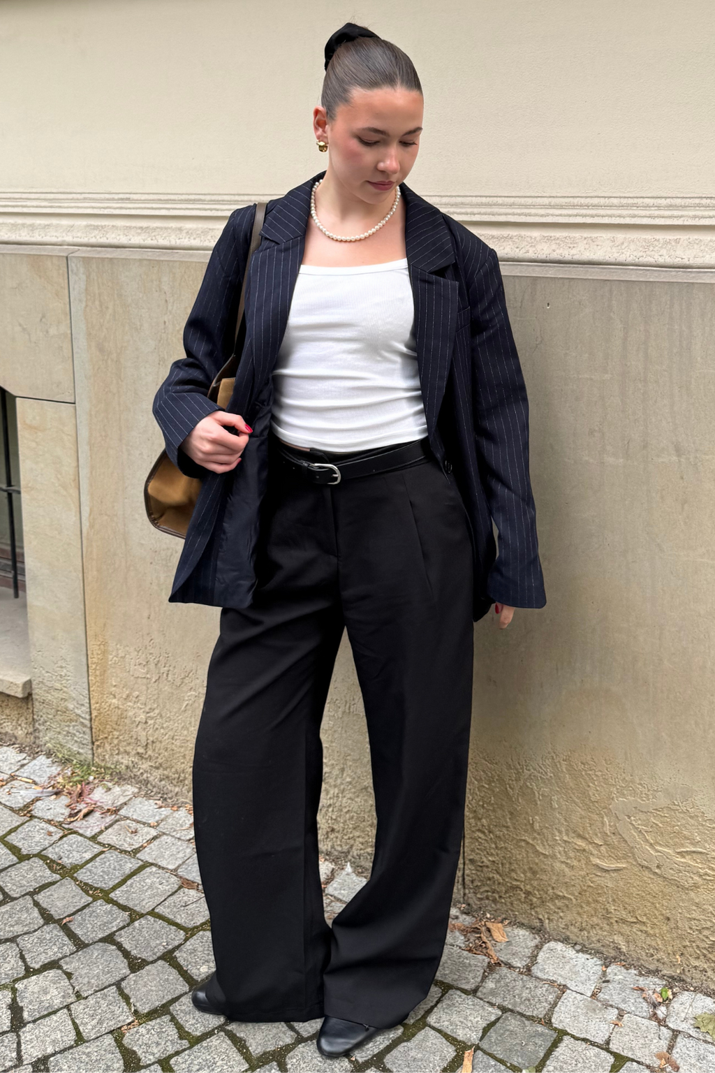 Oversized Kavaj - Navy Pinstripe