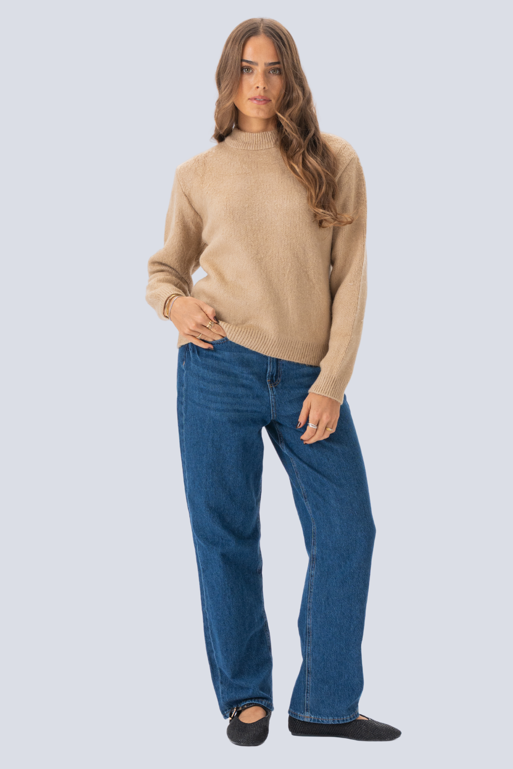 Hazel Stickad Tröja - Beige