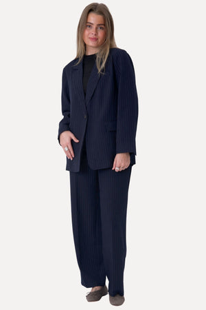 Oversized Kavaj - Navy Pinstripe