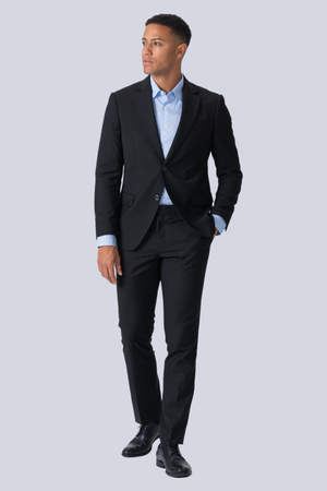 Premium Enkelknäppt Kostym (Svart)