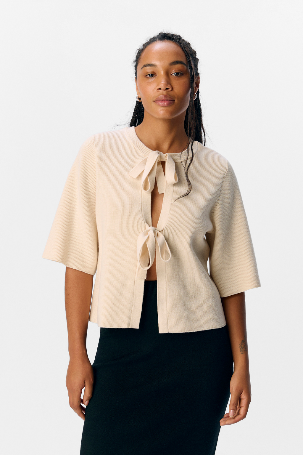 Julla Parvi 2/4 Stickad Kofta - Sandskal