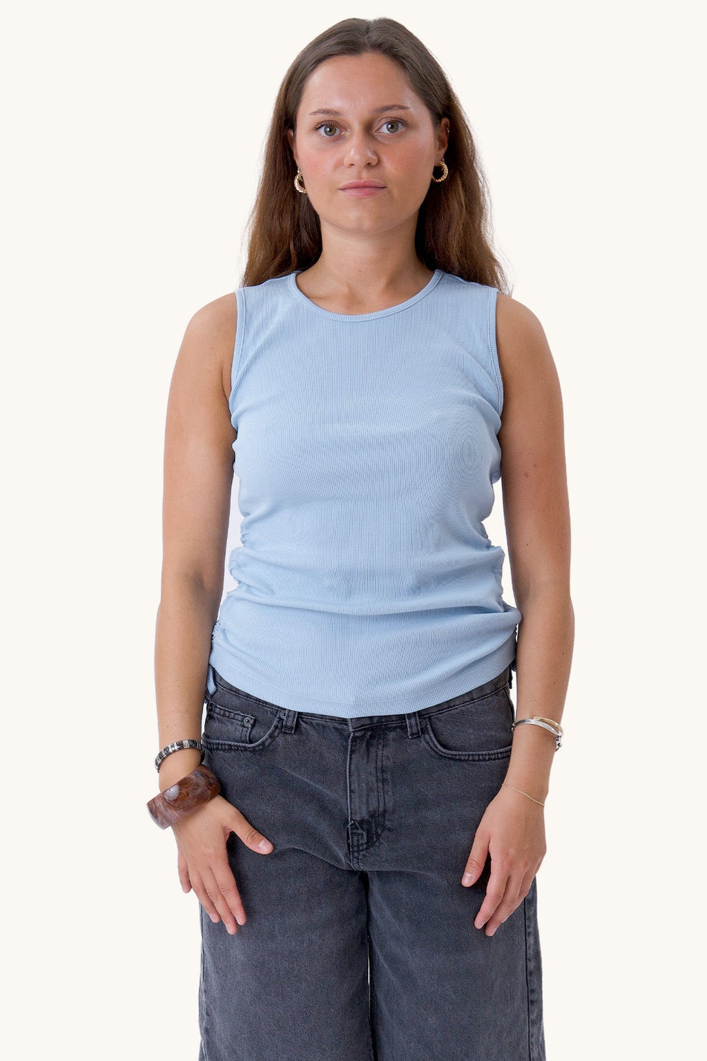 Kennedy O-Neck Top - Cashmere Blue