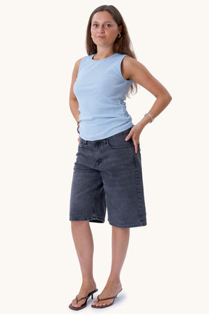 Kennedy O-Neck Top - Cashmere Blue