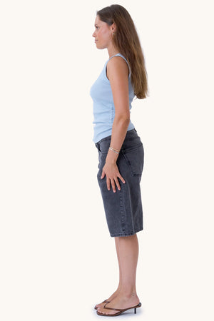 Kennedy O-Neck Top - Cashmere Blue