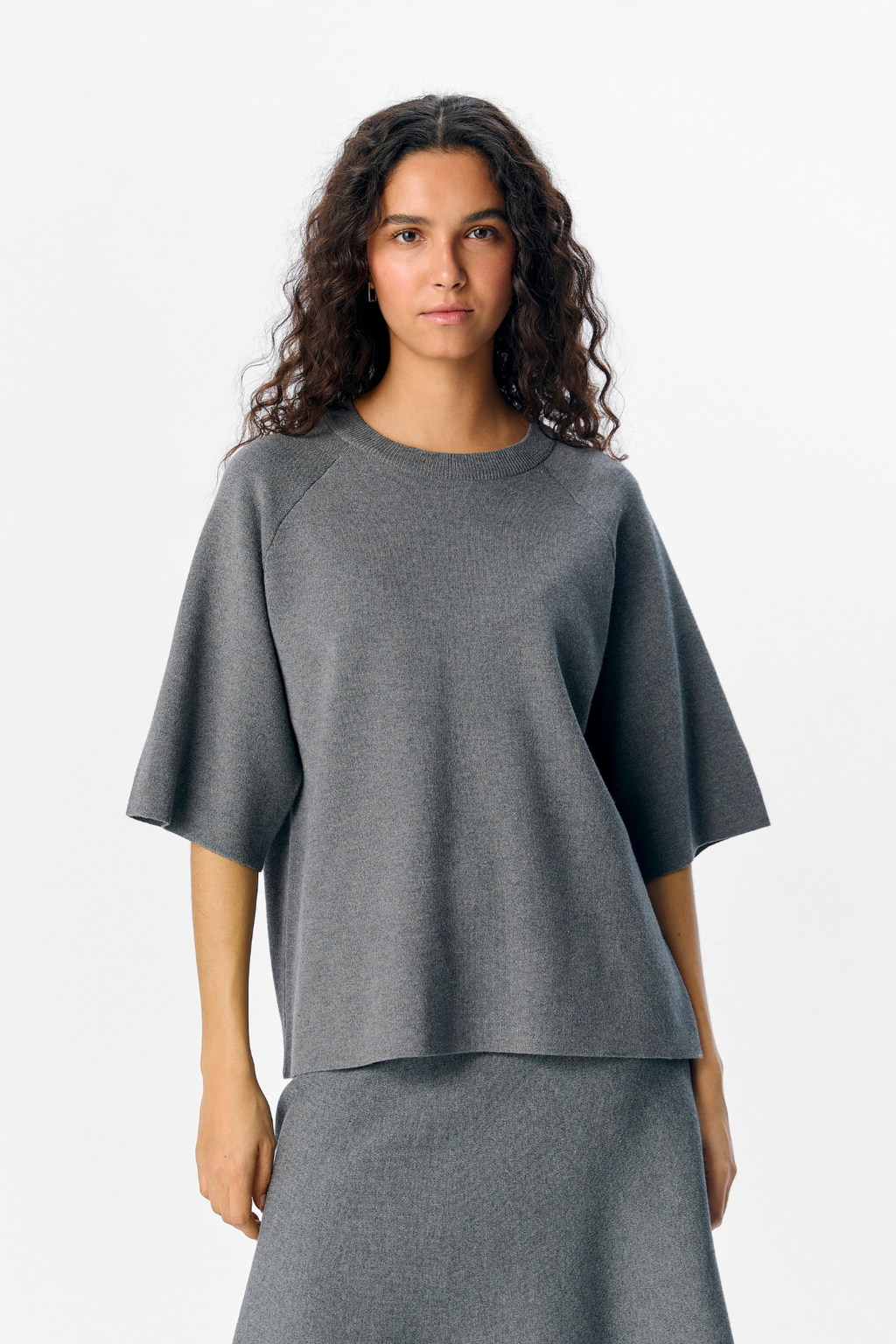 Reynard 2/4 Stickad Pullover - Mellangrå Melange