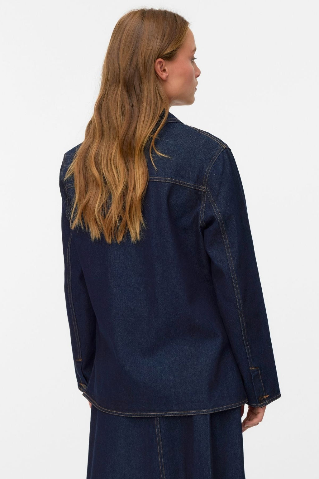 Kanika Jeanskavaj-skjorta - Mörkblå Denim
