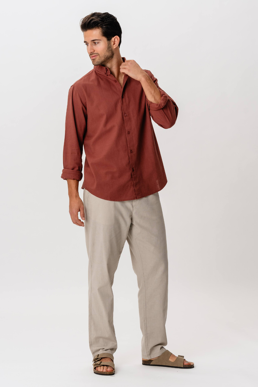 Linne Skjorta - Terracotta