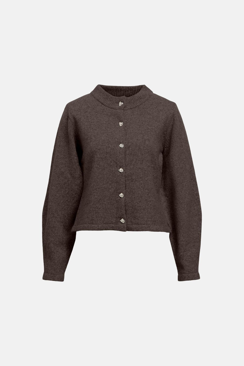 Zari Stickad Kofta - Seal Brown Melange