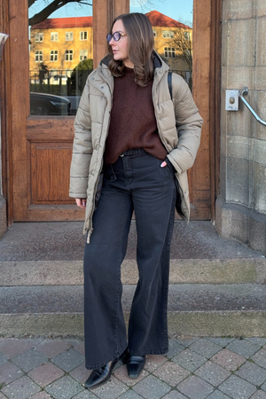 Lång Pufferjacka - Sand