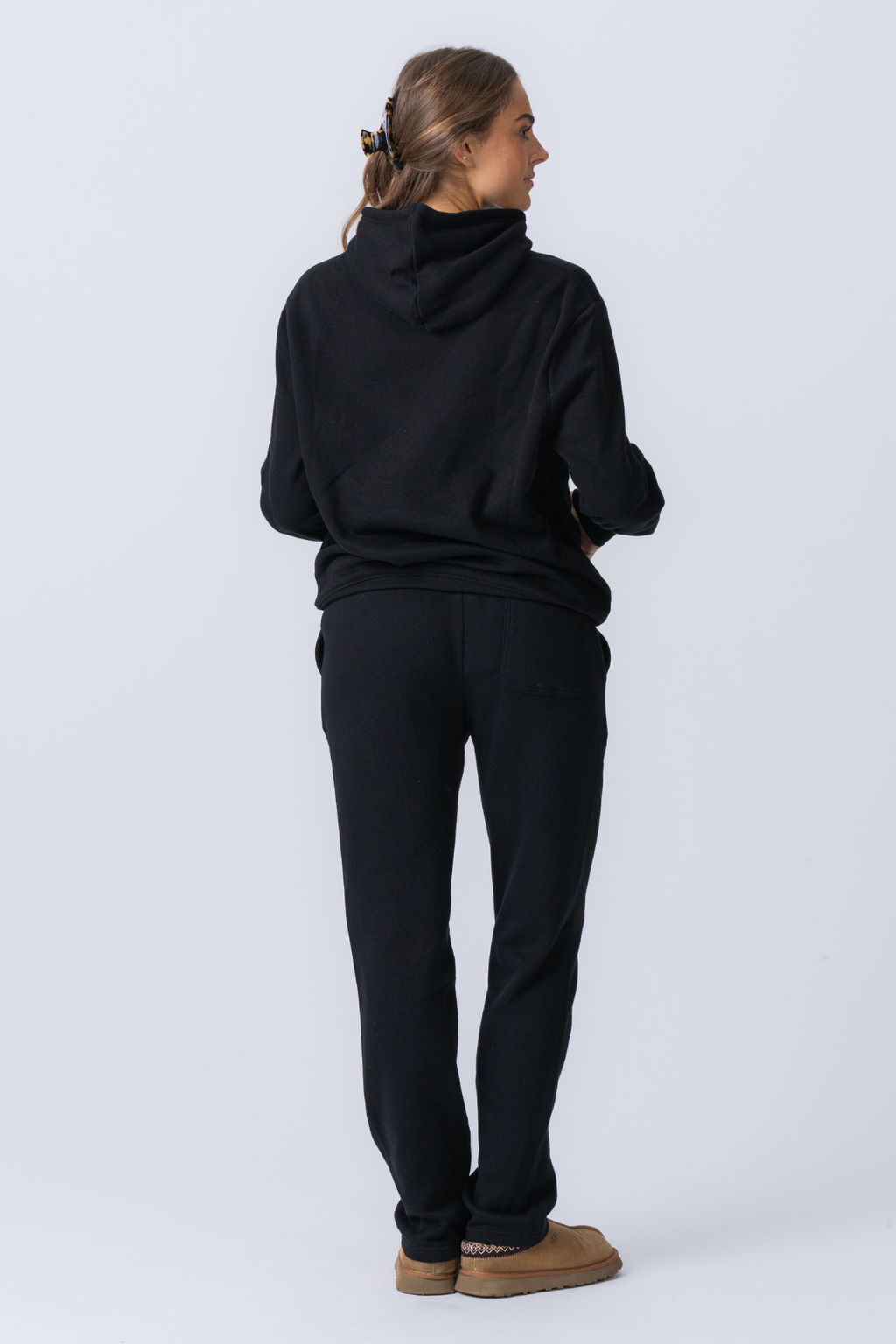Essential Hoodie Sweatset för Kvinna - Svart