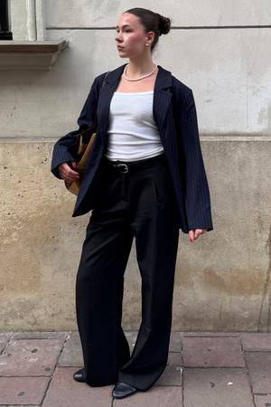 Oversized Kavaj - Navy Pinstripe