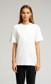 Oversized Tee - Ljusgrå Melerad