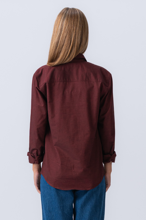 Boyfriend Oxfordskjorta - Burgundy