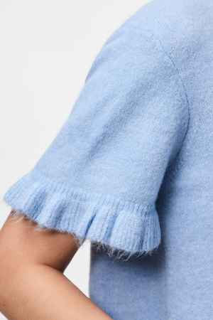 Lydia Volangstickad Kofta - Cashmere Blue