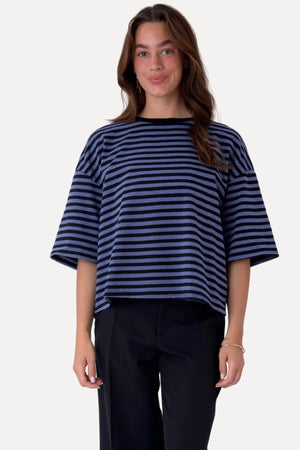Zoe T-shirt - Svart/Denimblå