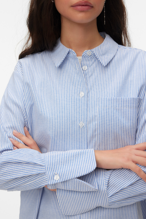 Inge Shirt - Palace Blue Snow White