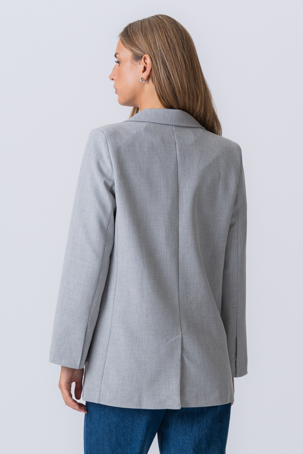 Claire Oversized Kavaj - Ljusgrå