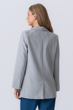 Claire Oversized Kavaj - Ljusgrå
