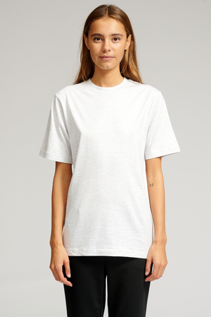 Oversized Tee - Ljusgrå Melerad