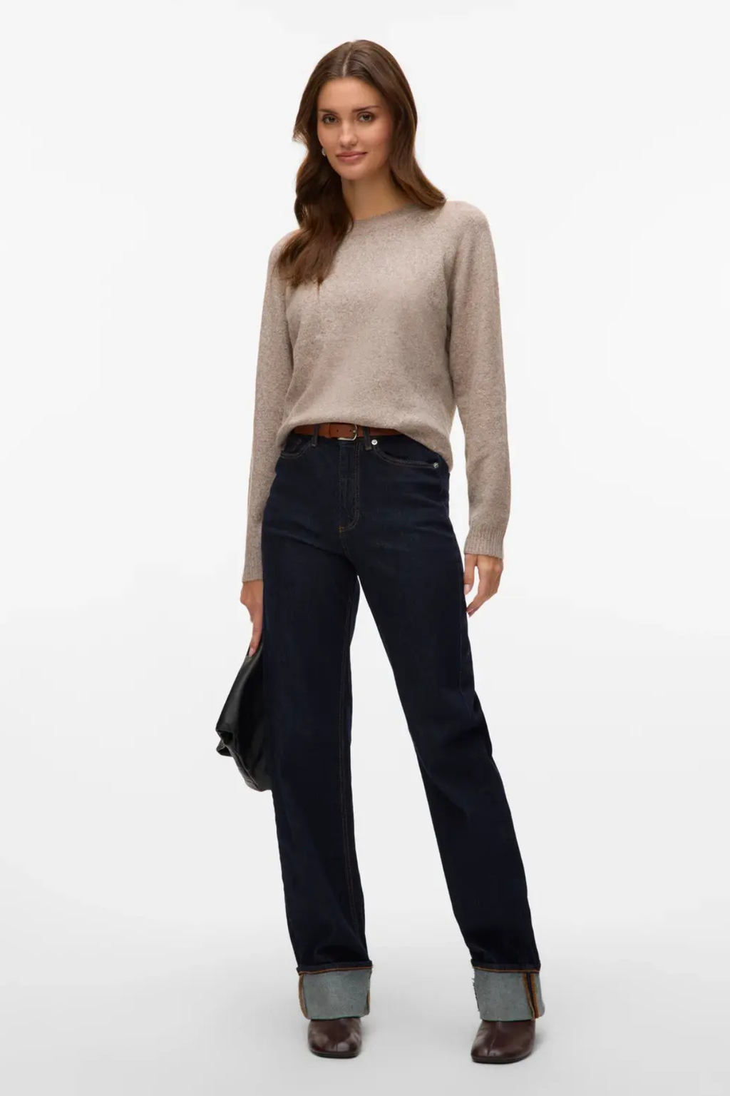 Doffy O-Neck Blus - Moon Rock Melange