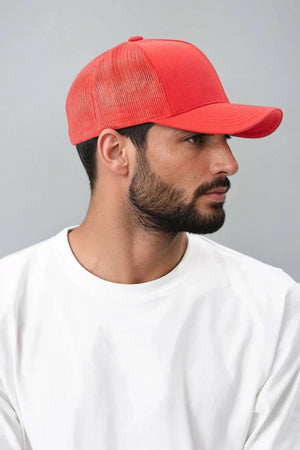Retro Trucker Cap - Röd