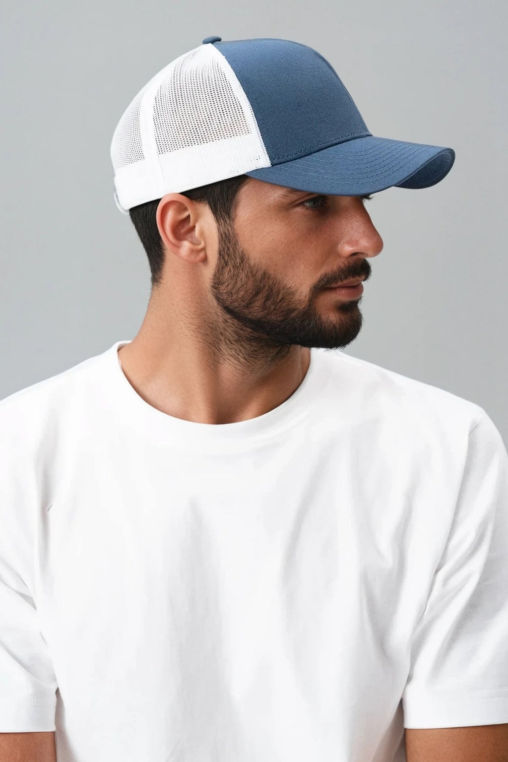 Retro Trucker Colored Front - Marinblå