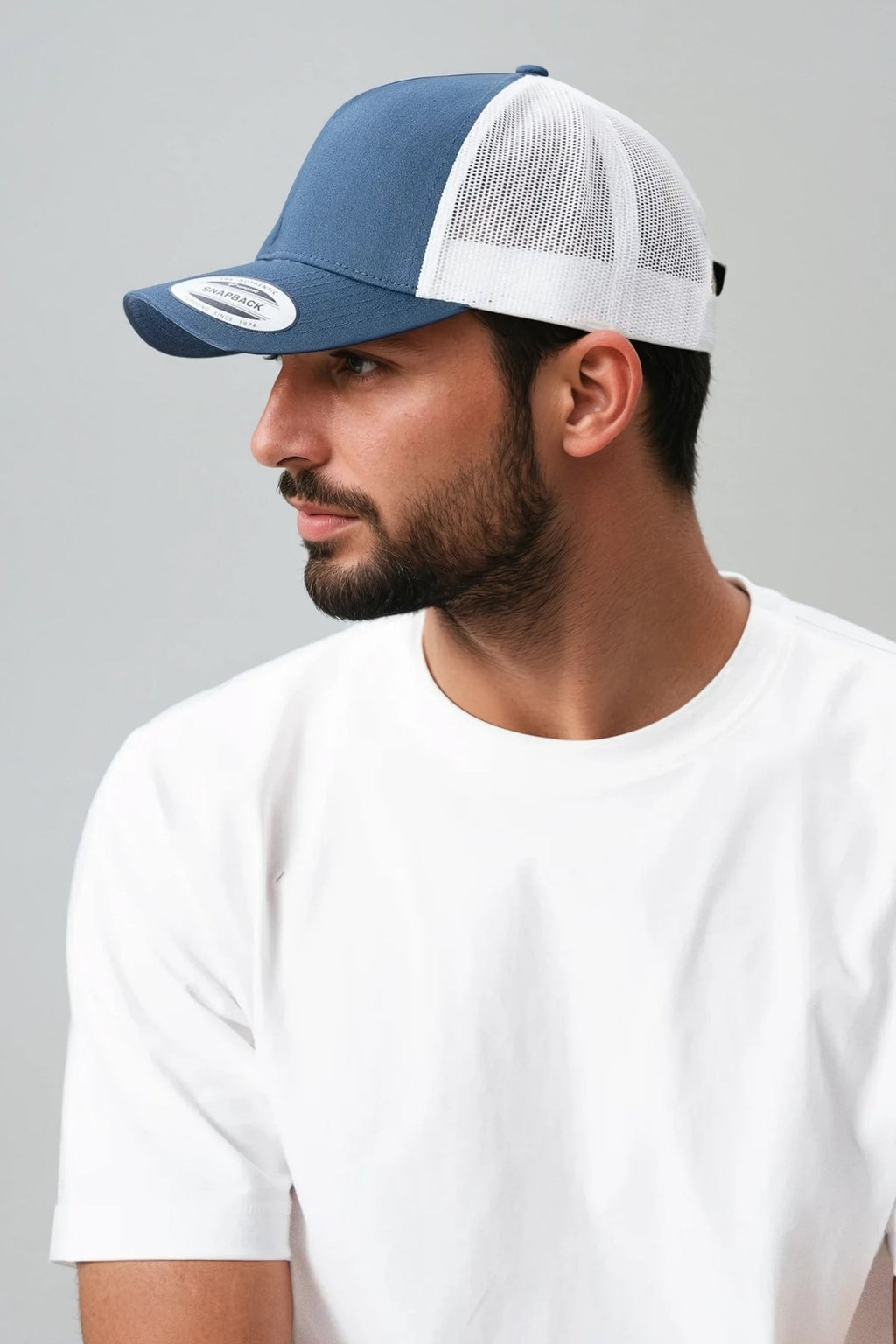 Retro Trucker Colored Front - Marinblå