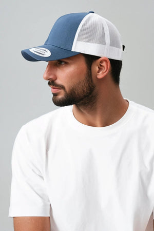 Retro Trucker Colored Front - Marinblå