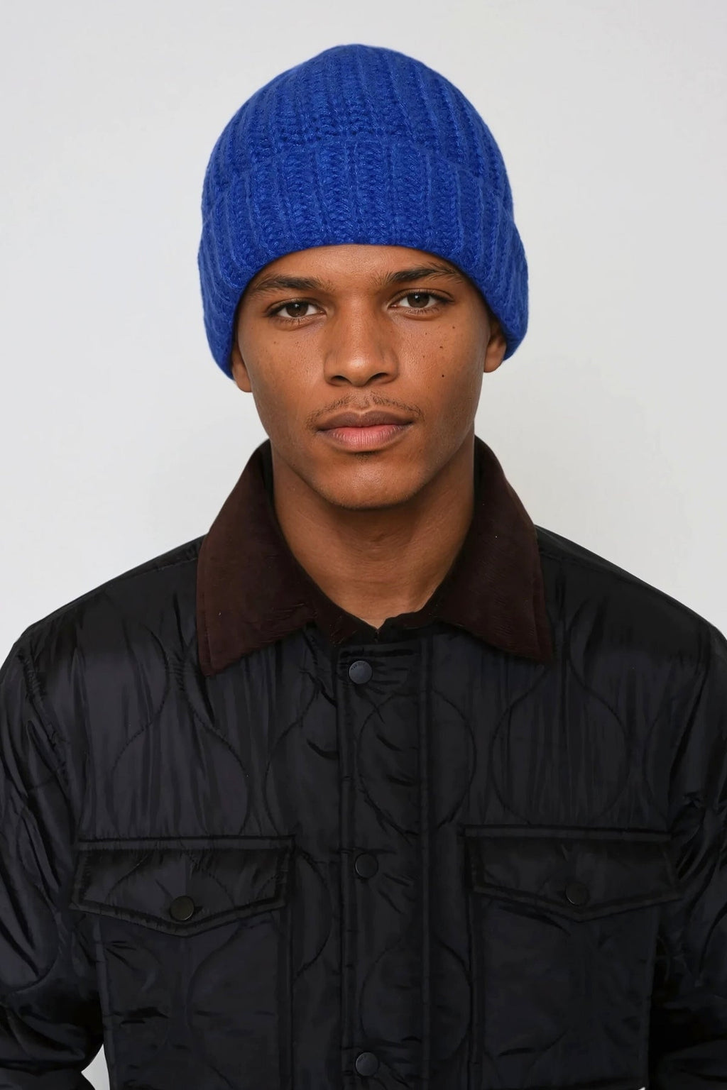 Ribbed Beanie - Blue