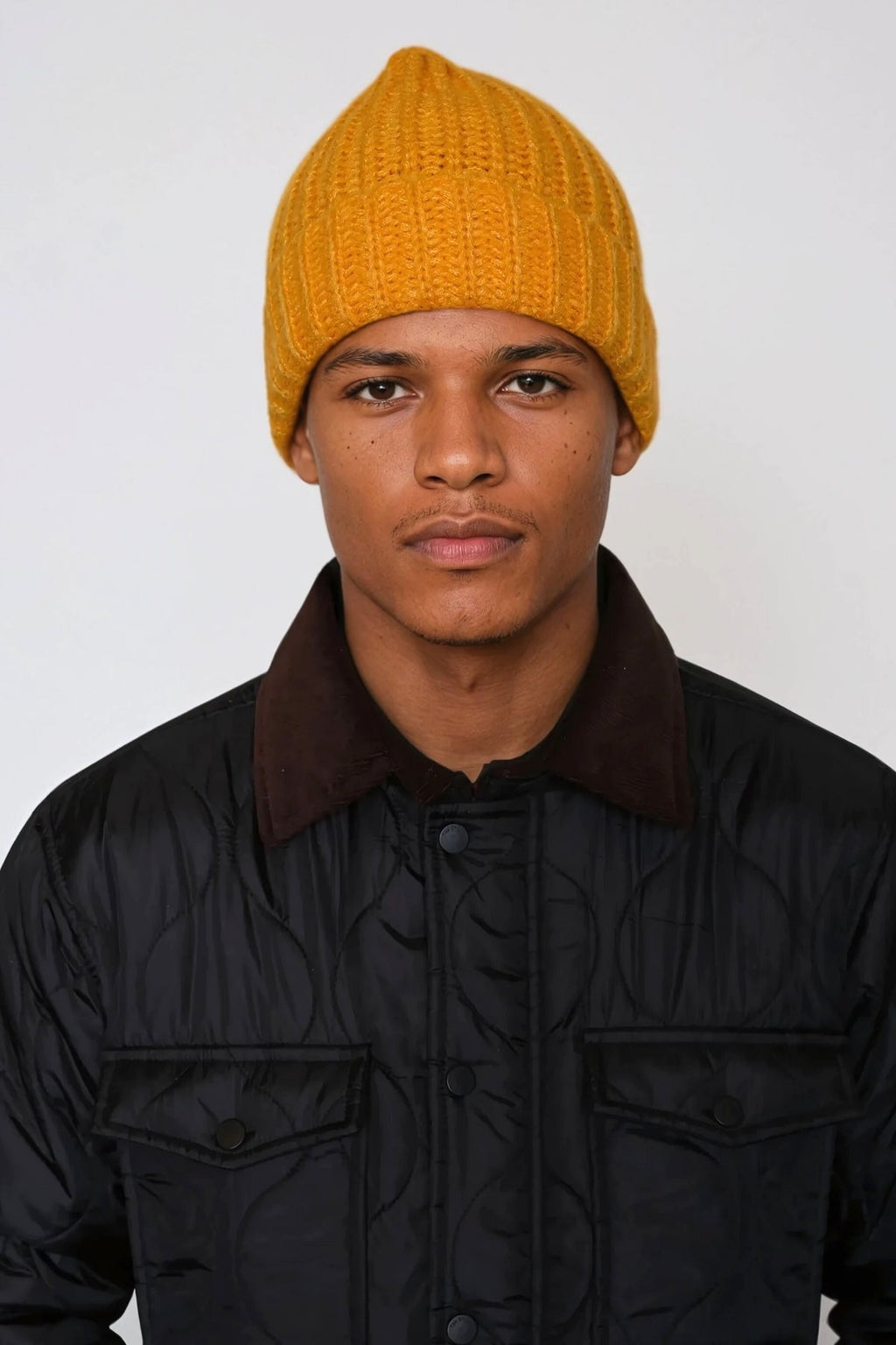 Ribbad Beanie - Gul