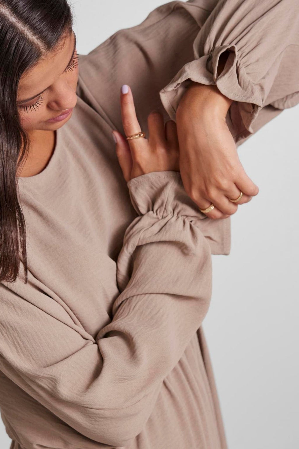 Flore Långärmad  Klänning - Brun