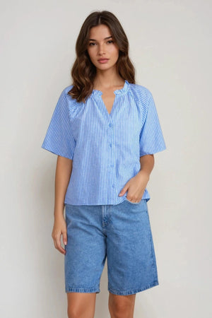 Linn Frill Top - Marina Vit