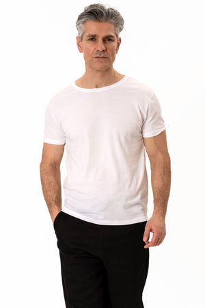 Djup Neck T-shirt - Vit