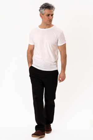 Djup Neck T-shirt - Vit
