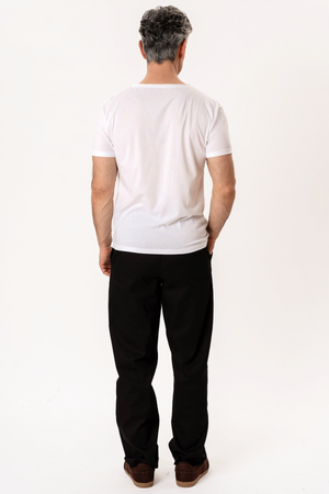 Djup Neck T-shirt - Vit