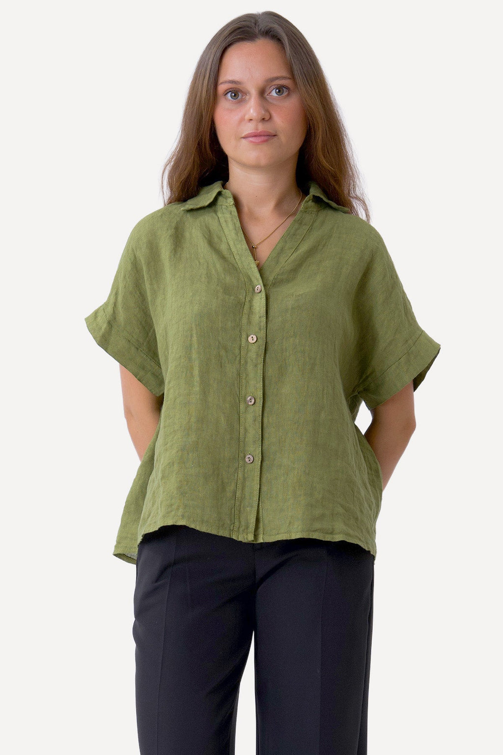 Astrid Linneskjorta - Olive