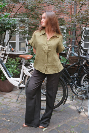 Astrid Linneskjorta - Olive