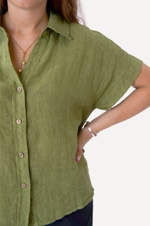 Astrid Linneskjorta - Olive