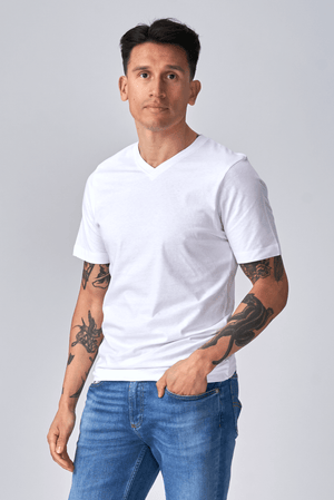 Basic V-neck Tee  - Vit