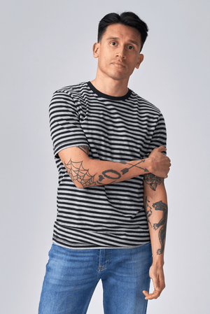 Nörregade Stripe - Svartmelerad-Grå