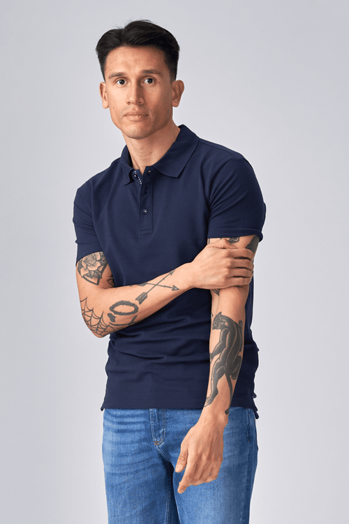 Muscle Poloskjorta - Marinblå