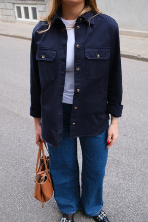 Amber Twill Skjorta - Marinblå